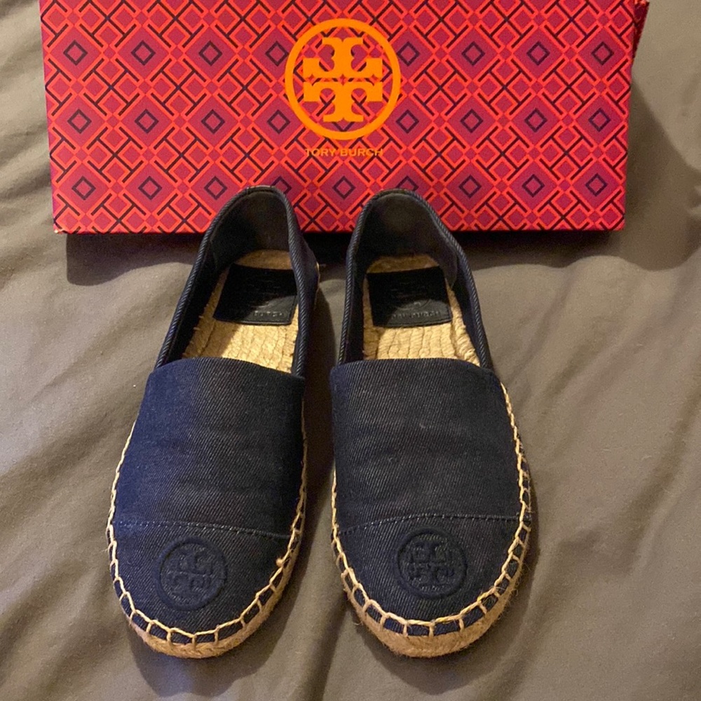 Tory Burch Navy Espadrilles